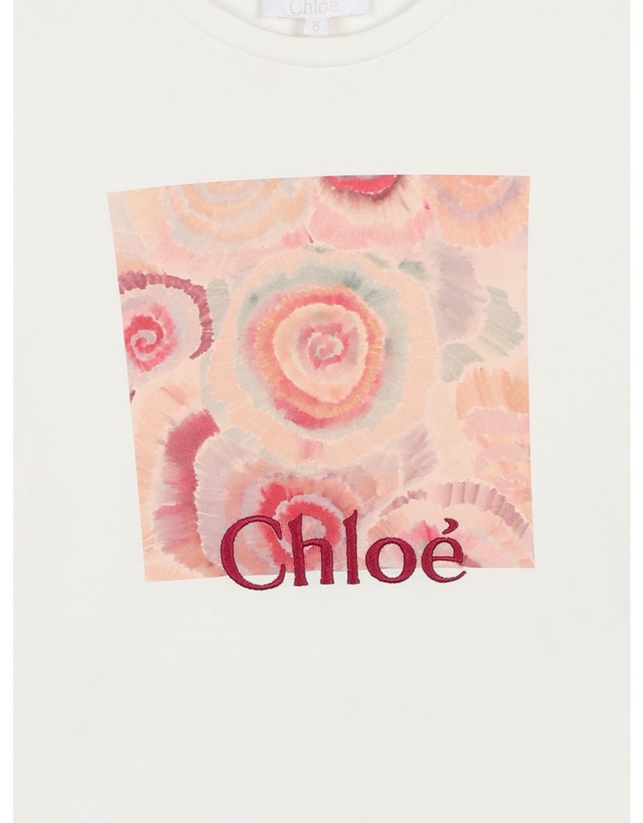Chloé Girls Spiral Print T-Shirt in White - 3