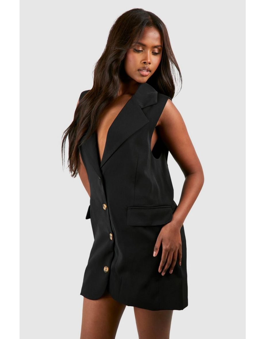 Black oversized blazer dress hotsell