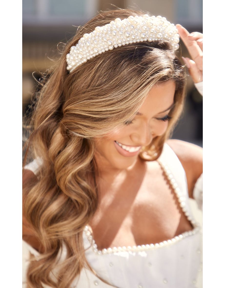 White Pearl Embellished Headband