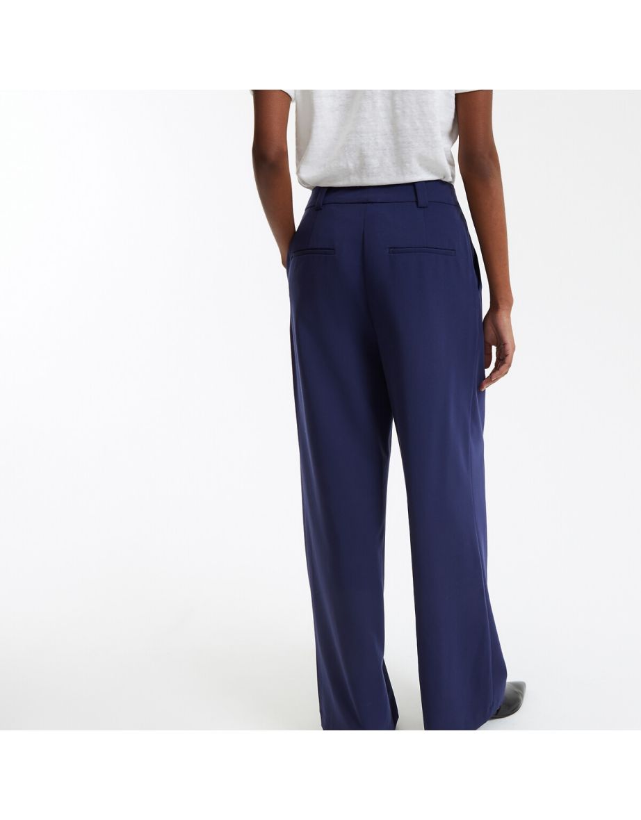 Pleat Front Trousers with Wide Leg - 3