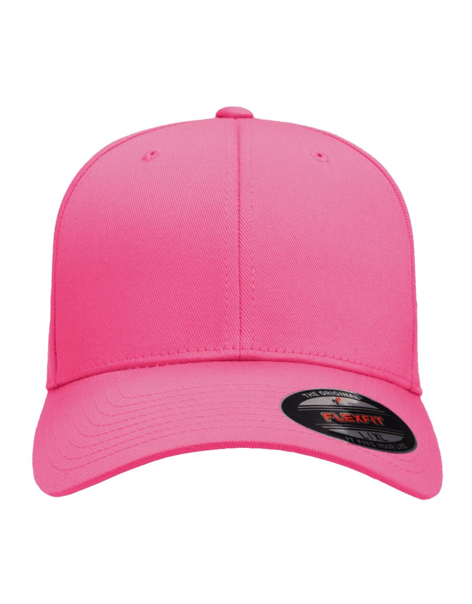 Yupoong Mens Flexfit Fitted Baseball Cap - Dark Pink - 2