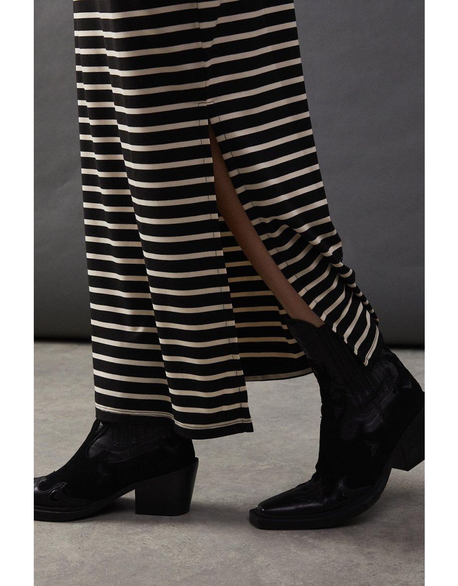 Stripe Maxi Jersey Tube Skirt - 3