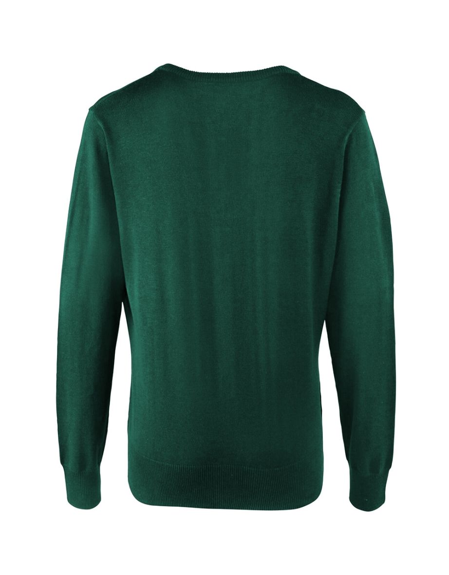 Premier Womens/Ladies Button Through Long Sleeve V-neck Knitted Cardigan - Bottle - 1