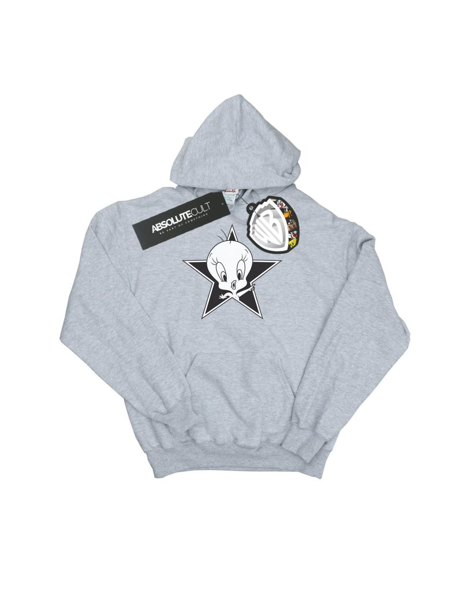 Looney Tunes Boys Tweety Pie Mono Star Hoodie - Sports Grey