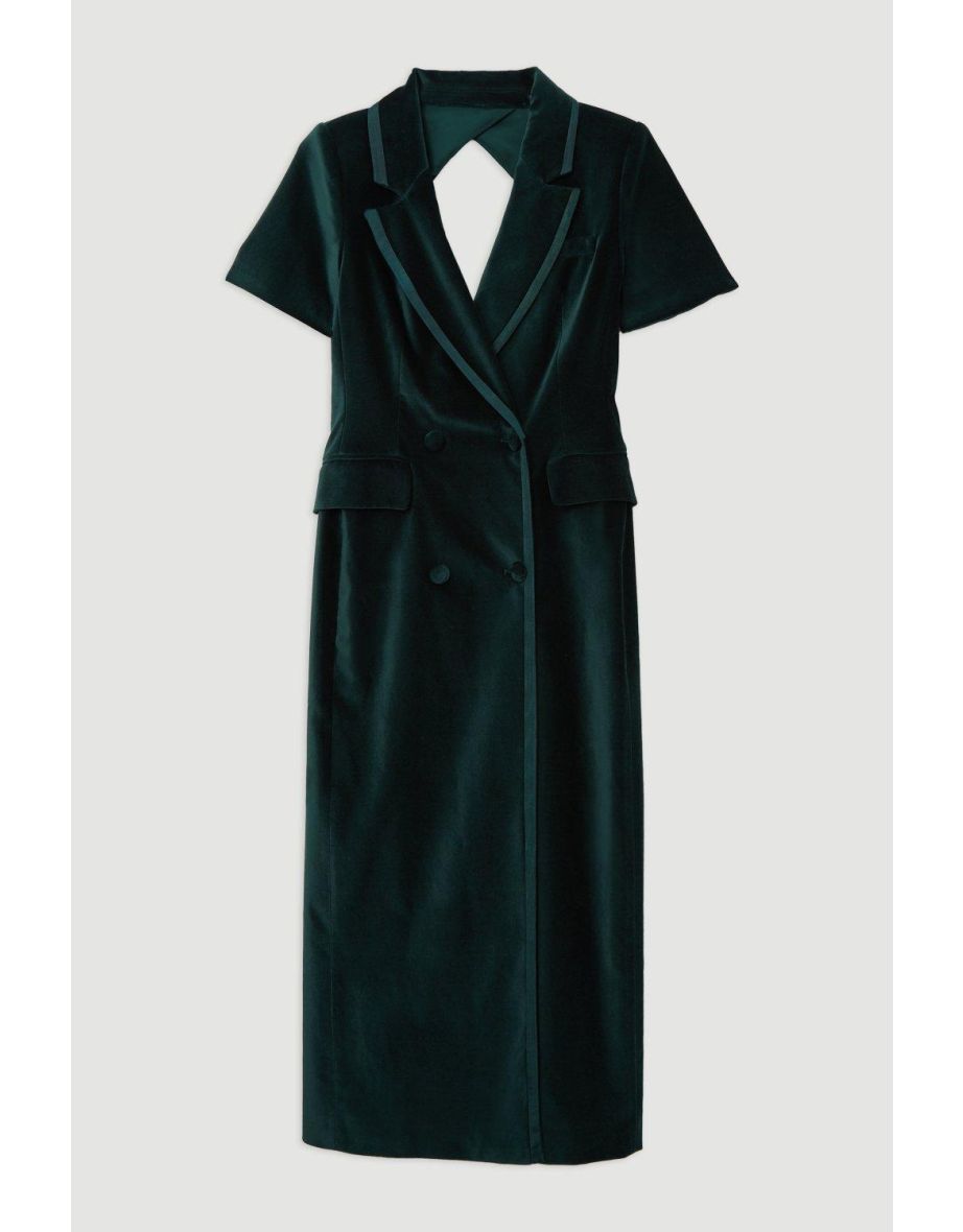 Velvet Grois Grain Double Breasted Blazer Dress - 3