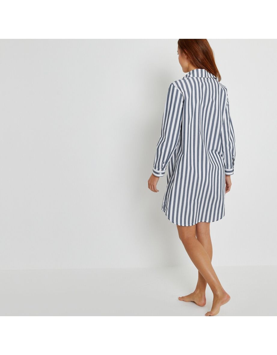 Striped Cotton Poplin Nightshirt - 4