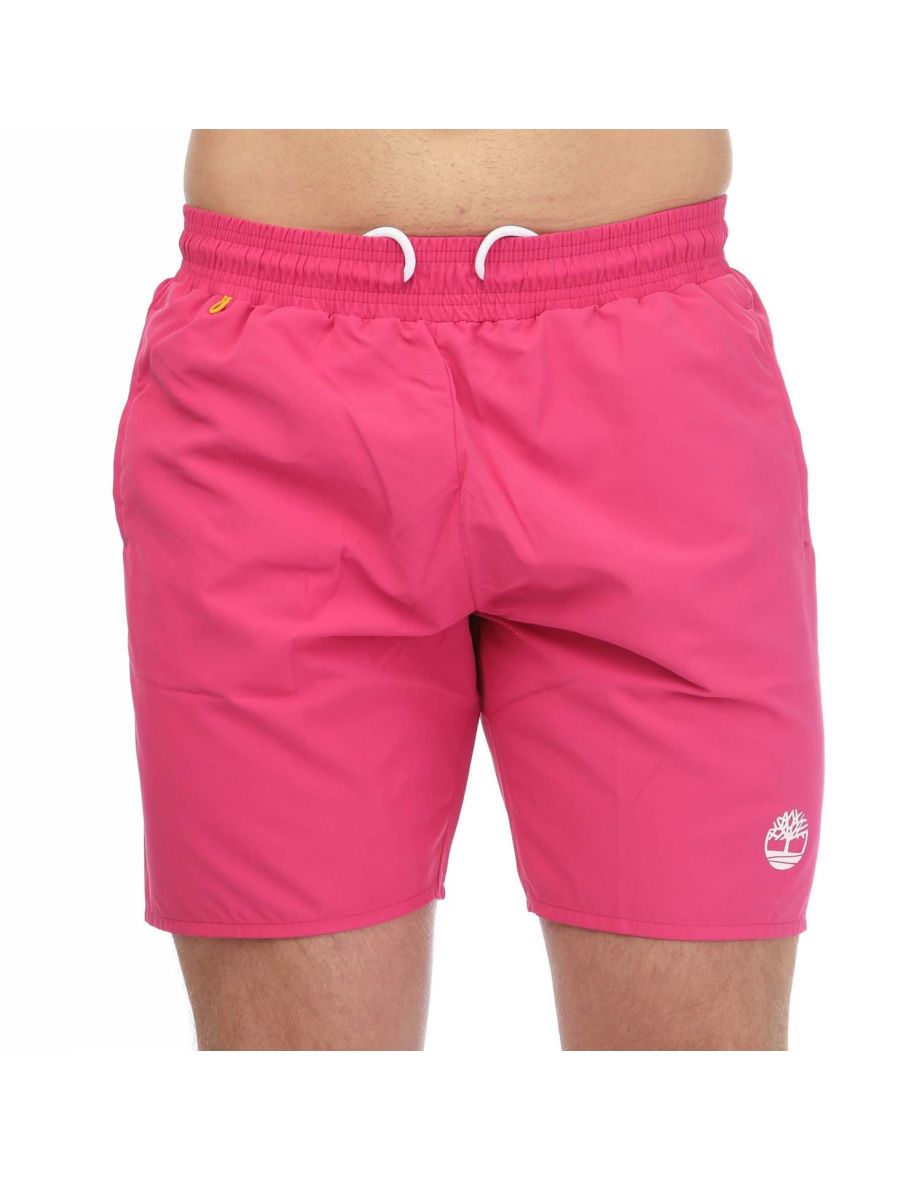 Men's Timberland Sunapee Lake Solid Swim Shorts in Red
