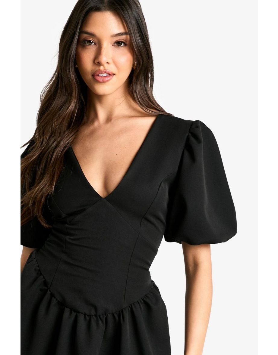 Puff Sleeve Smock Dress - 3