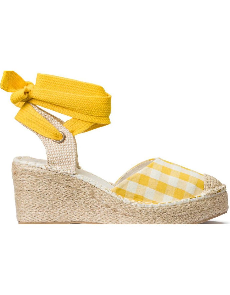 Wide Fit Espadrilles in Gingham Print