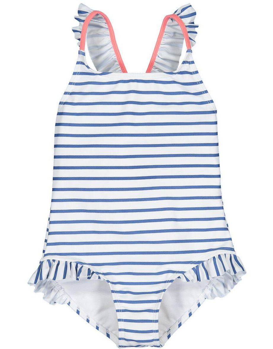 Striped Ruffled Swimsuit