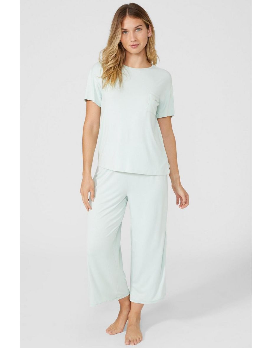 Plants Ss Top With Slogan Pocket - teal - 3