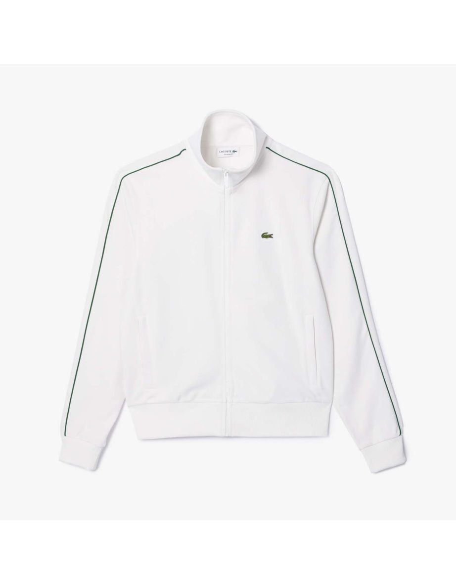 Men's Lacoste Paris Piqué Zip Front Track Jacket in Cream