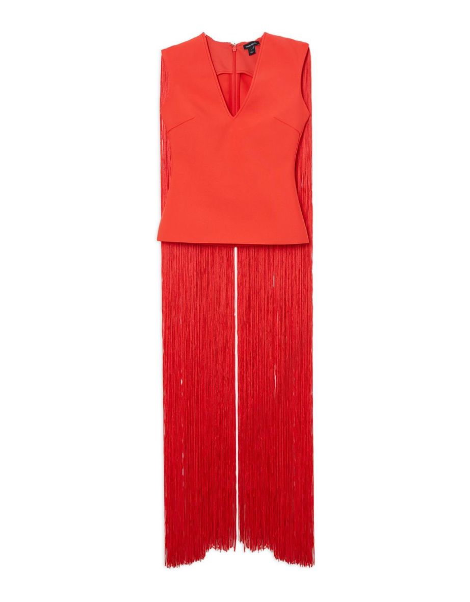 Figure Form Bandage Knit Long Tassel Cape Top - 3