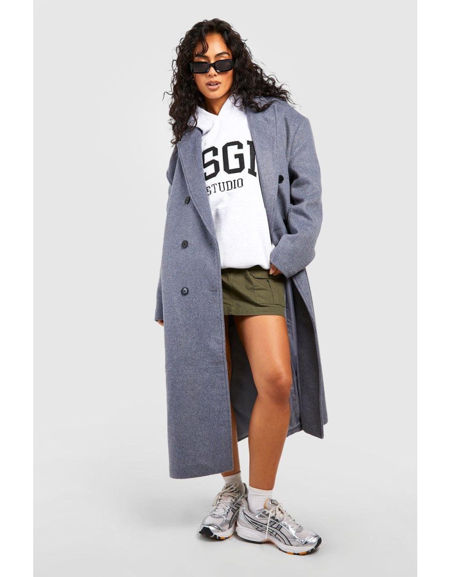 Applique Embroidered Oversized Hoodie - ash grey - 3