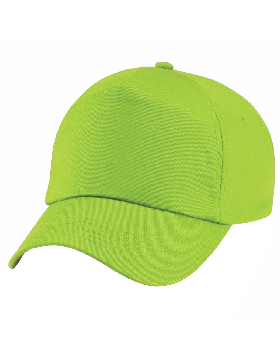 Beechfield Unisex Plain Original 5 Panel Baseball Cap - Lime Green - 2