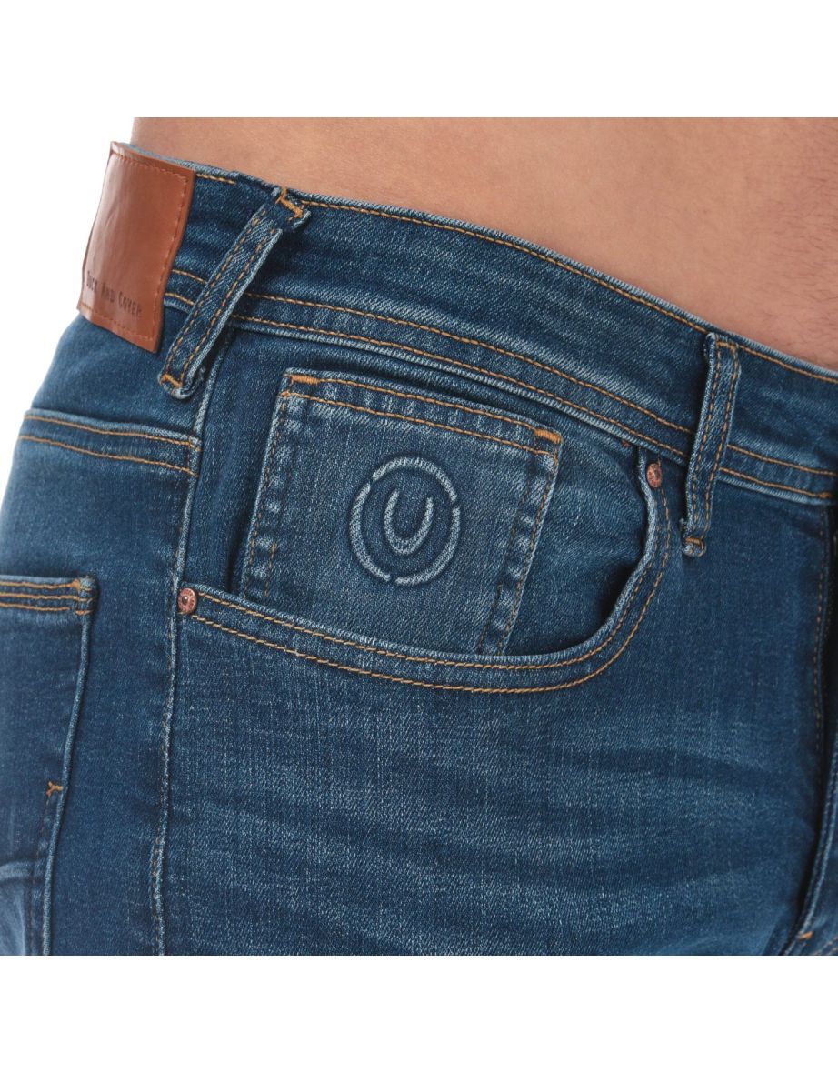 Men's Duck and Cover Overbug Tapered Jeans in Blue - 5