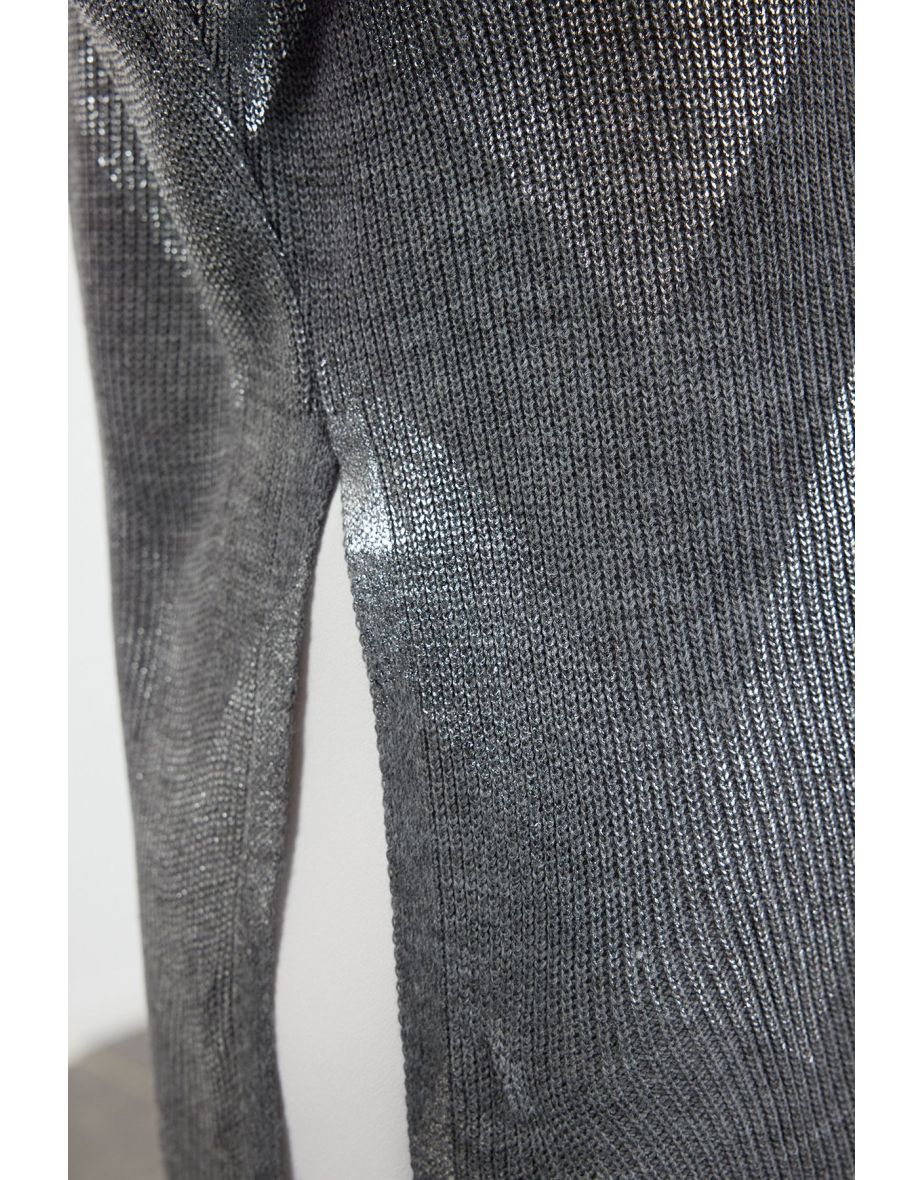 Anthracite Foil Printed Knitwear Sweater - 12