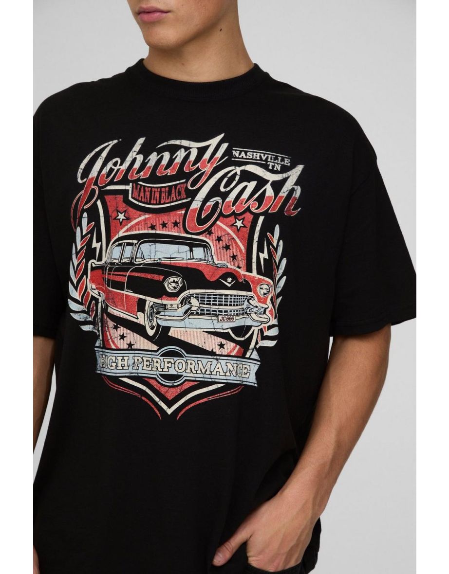 Oversized Johnny Cash License Print T-Shirt - 2