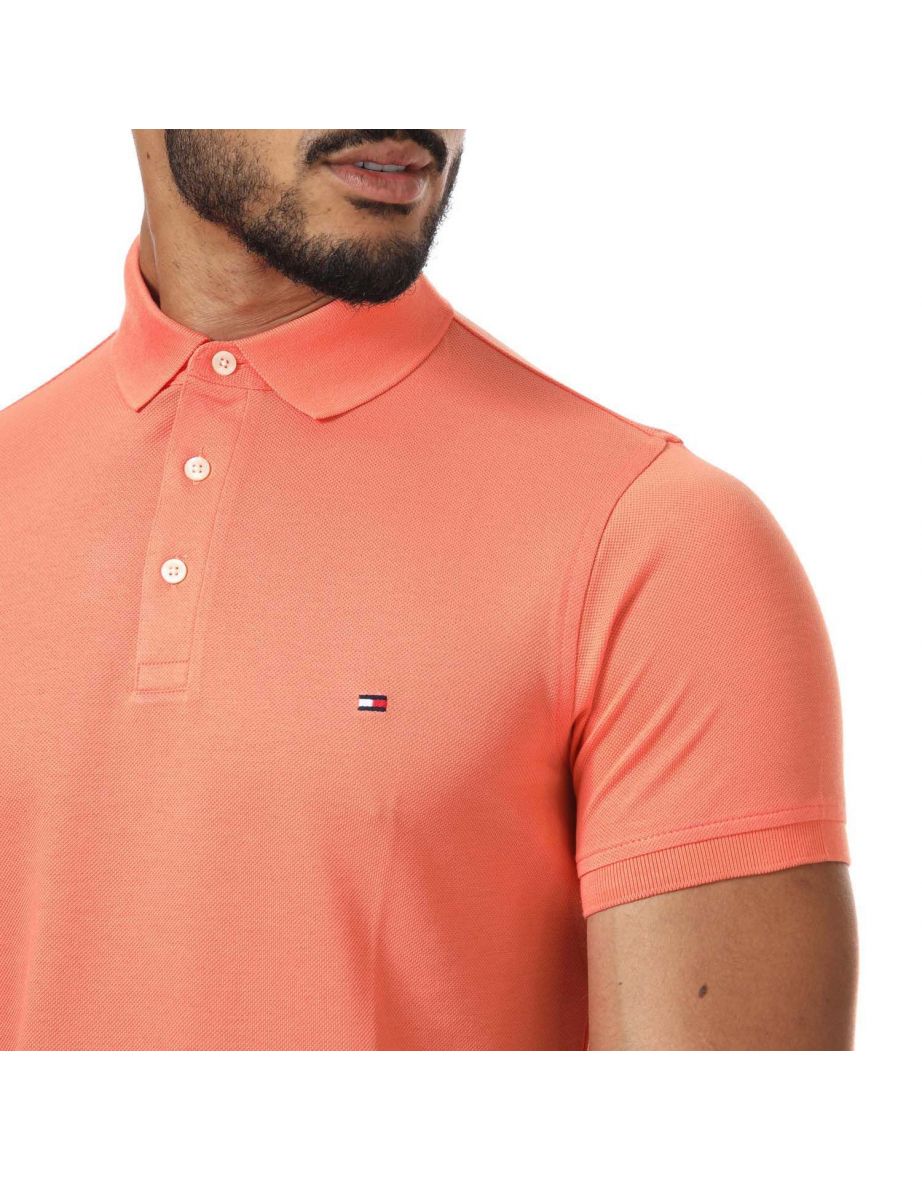 Men's Tommy Hilfiger Slim Fit Polo Shirt in Orange - 5