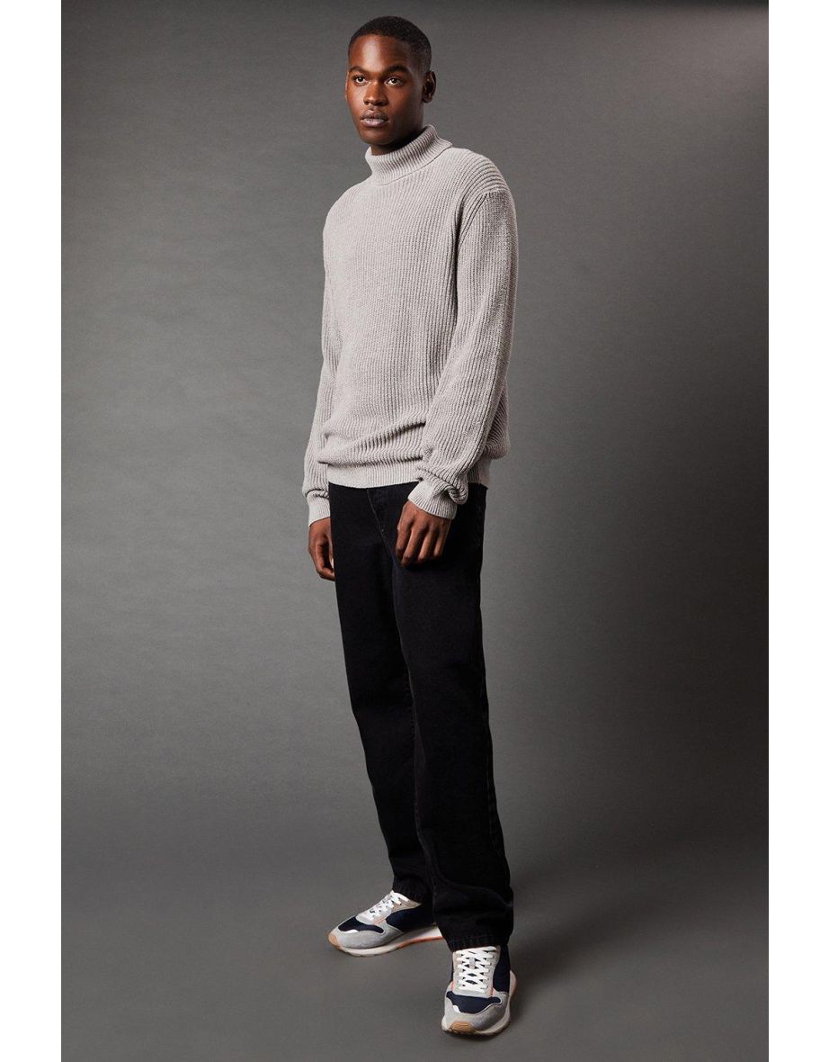 Rich Ribbed Roll Neck Jumper - 3
