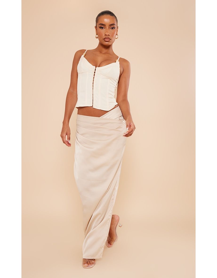 Gold satin hotsell maxi skirt