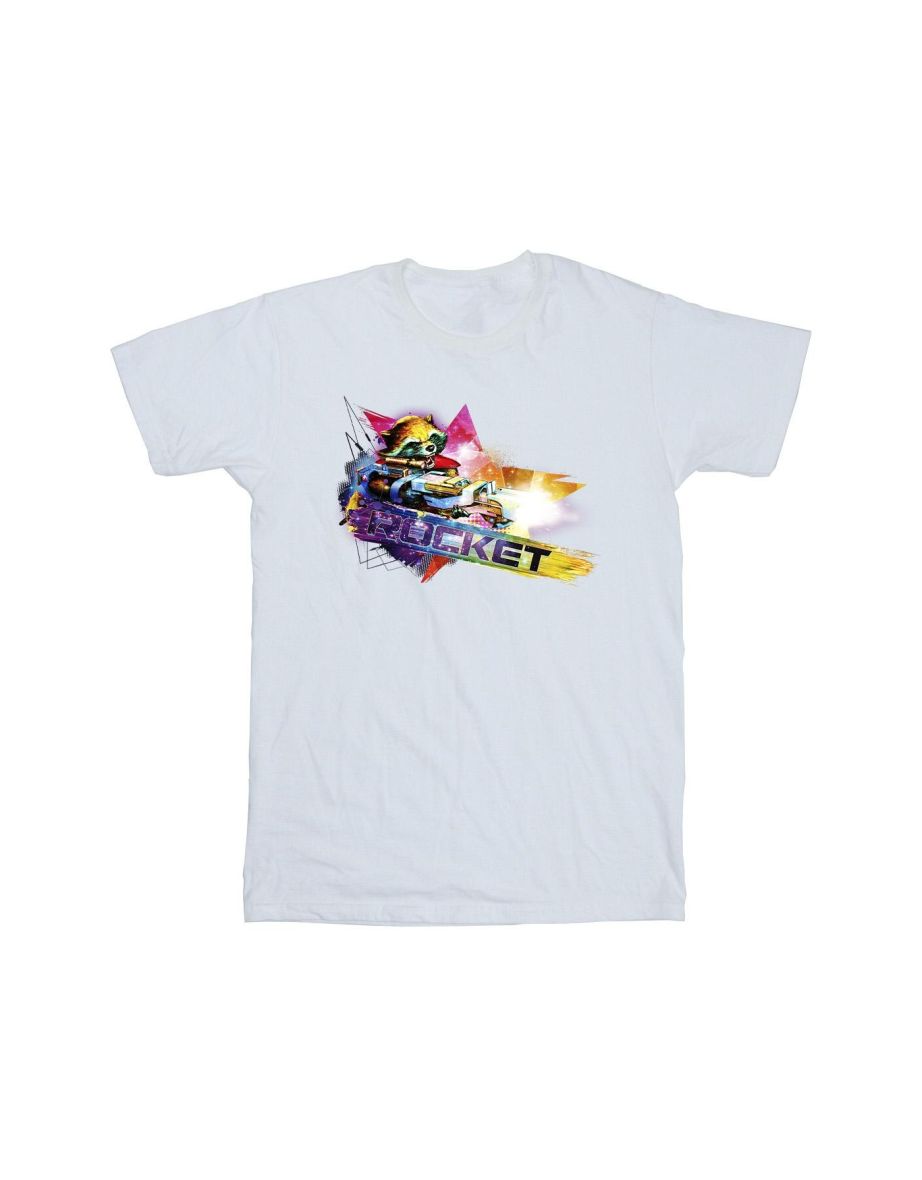 Marvel Boys Guardians Of The Galaxy Abstract Rocket Raccoon T-Shirt - White - 1