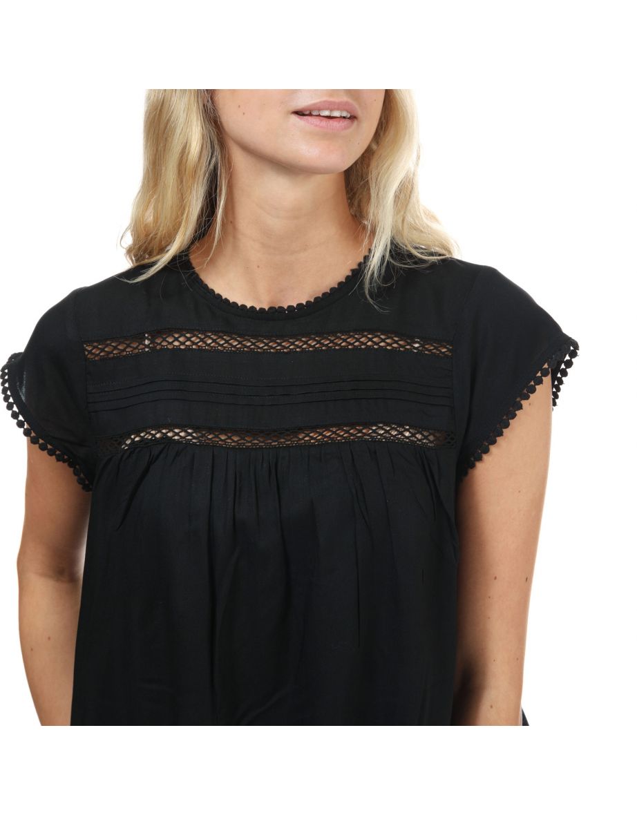 Women's Vero Moda Debbie Pleated Top in Black - 5
