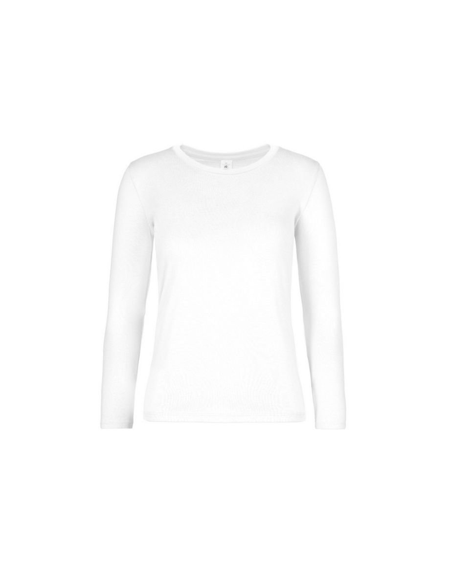 B&C Womens/Ladies #E190 LSL Top - White