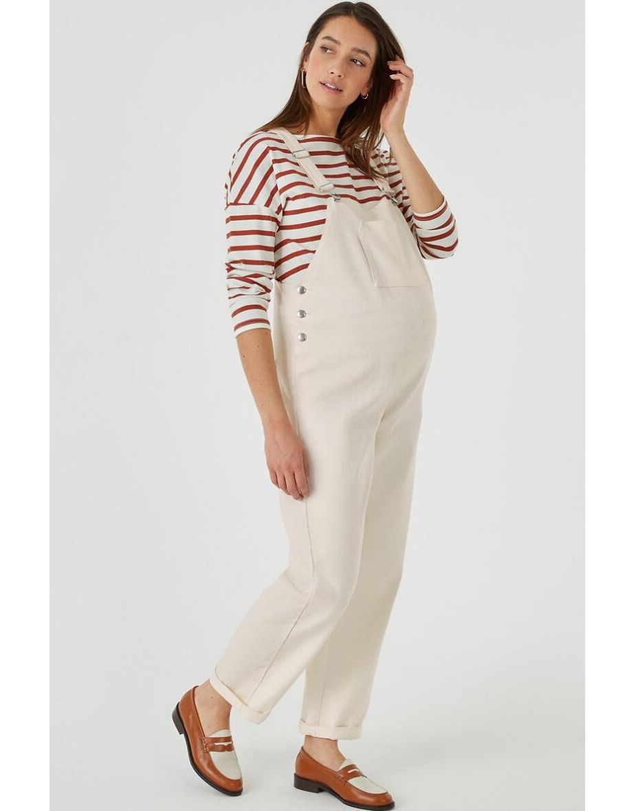 Denim Maternity Dungarees, Length 28.5"