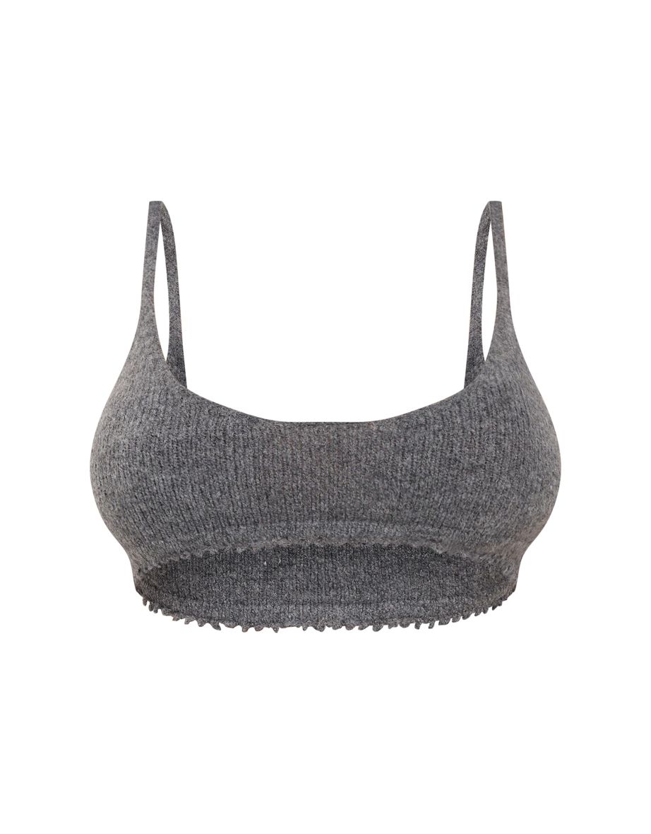 Shape Charcoal Knit Extreme Crop Bralet - 4