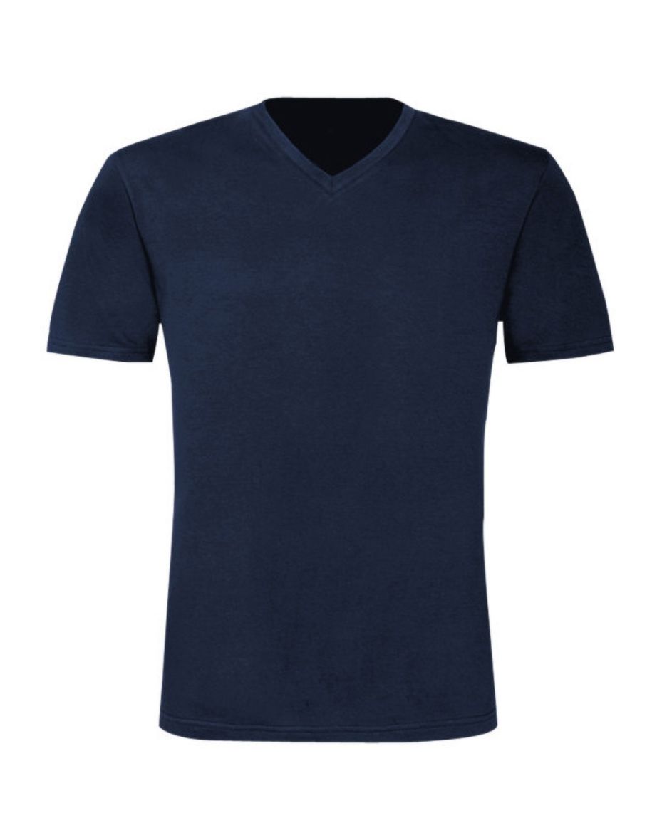 B&C Mens Exact V-Neck Short Sleeve T-Shirt - Navy Blue