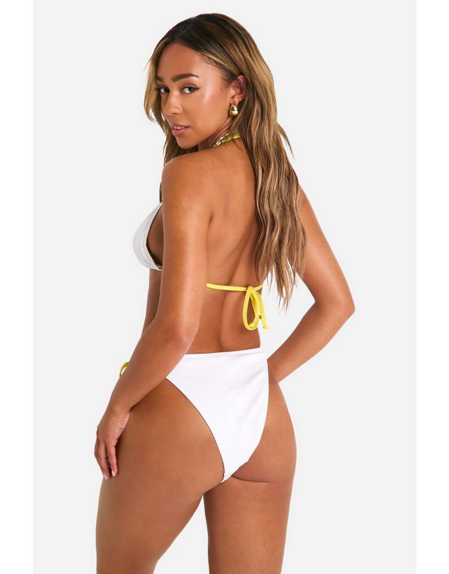 Lemon Trim Bikini Set - white - 3