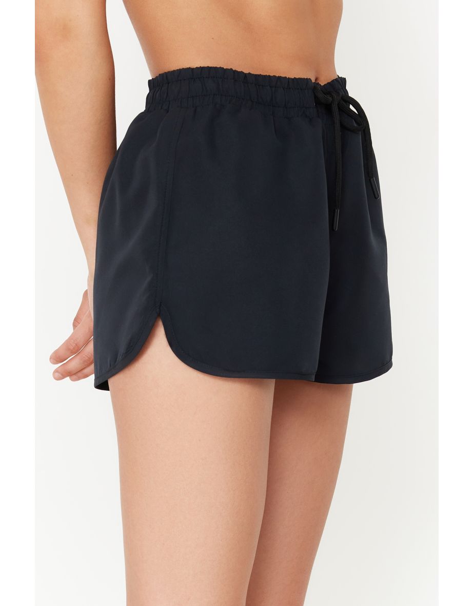 Black*001 Plain Short Woven 100% Polyester Shorts & Bermuda - 7