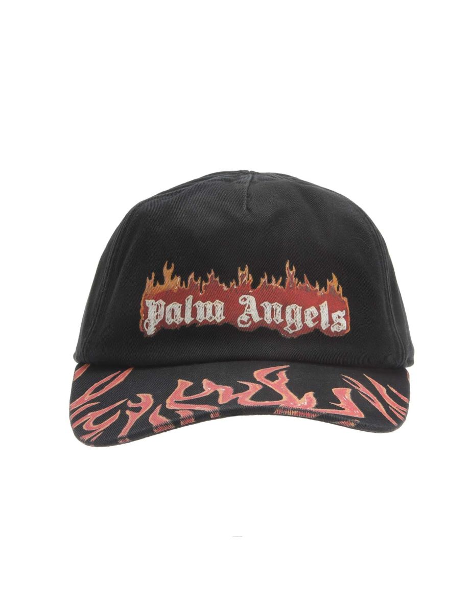 Accessories Palm Angels Burning Logo Baseball Cap in Black