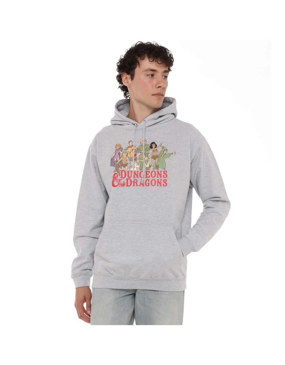 Dungeons & Dragons Mens Line Up Pullover Hoodie - Sports Grey