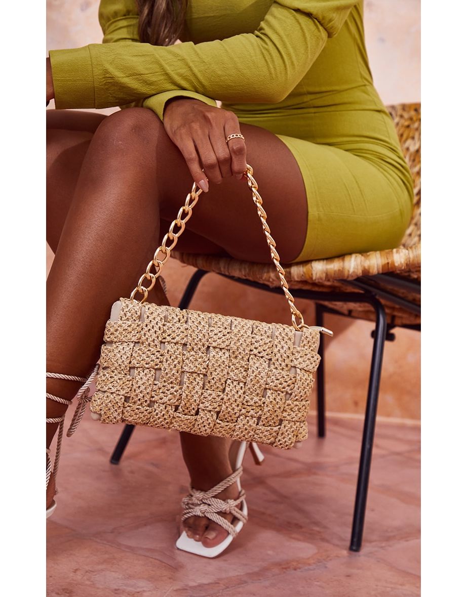 Sand Oversized Weave Shoulder Bag