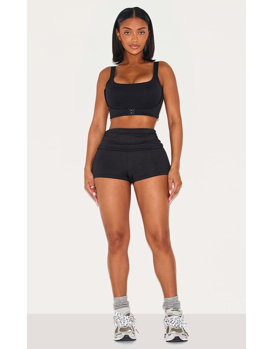Shape Black Active Ruched Side High Waisted Cycling Shorts