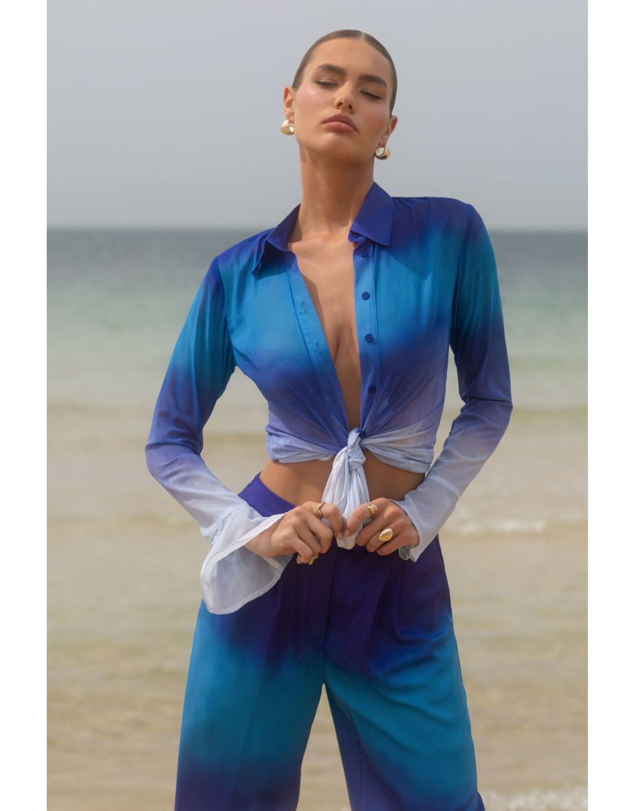 Tahiti | Purple Ombre Flared-Sleeve Shirt - 3
