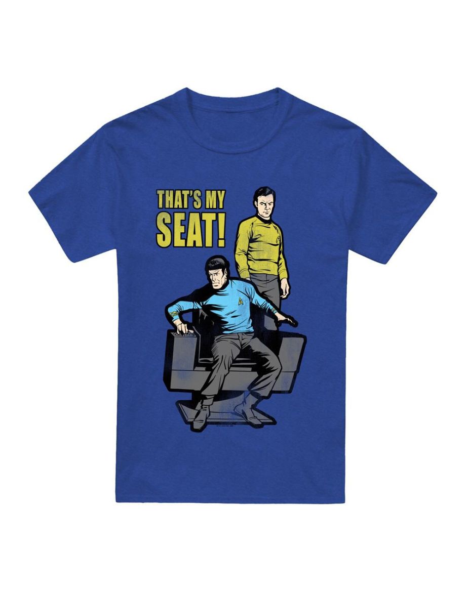Star Trek Unisex Adult My Seat T-Shirt - Royal Blue