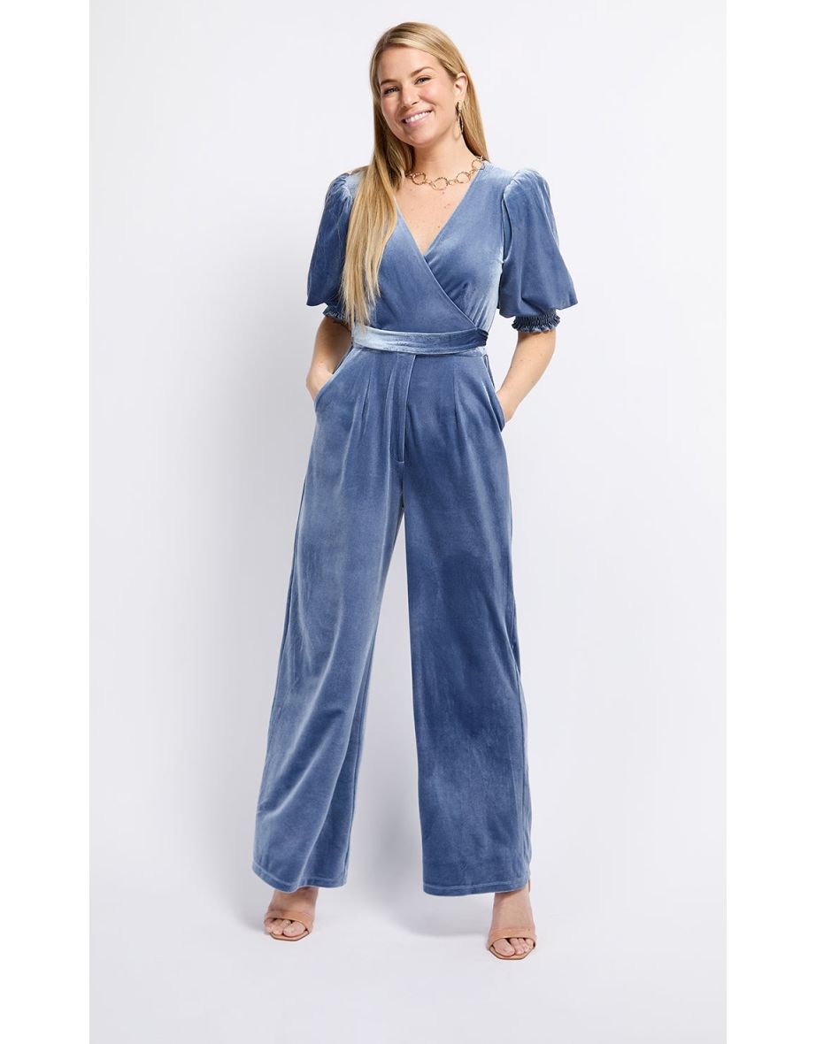 Blue Velvet Jumpsuit by Vogue Williams