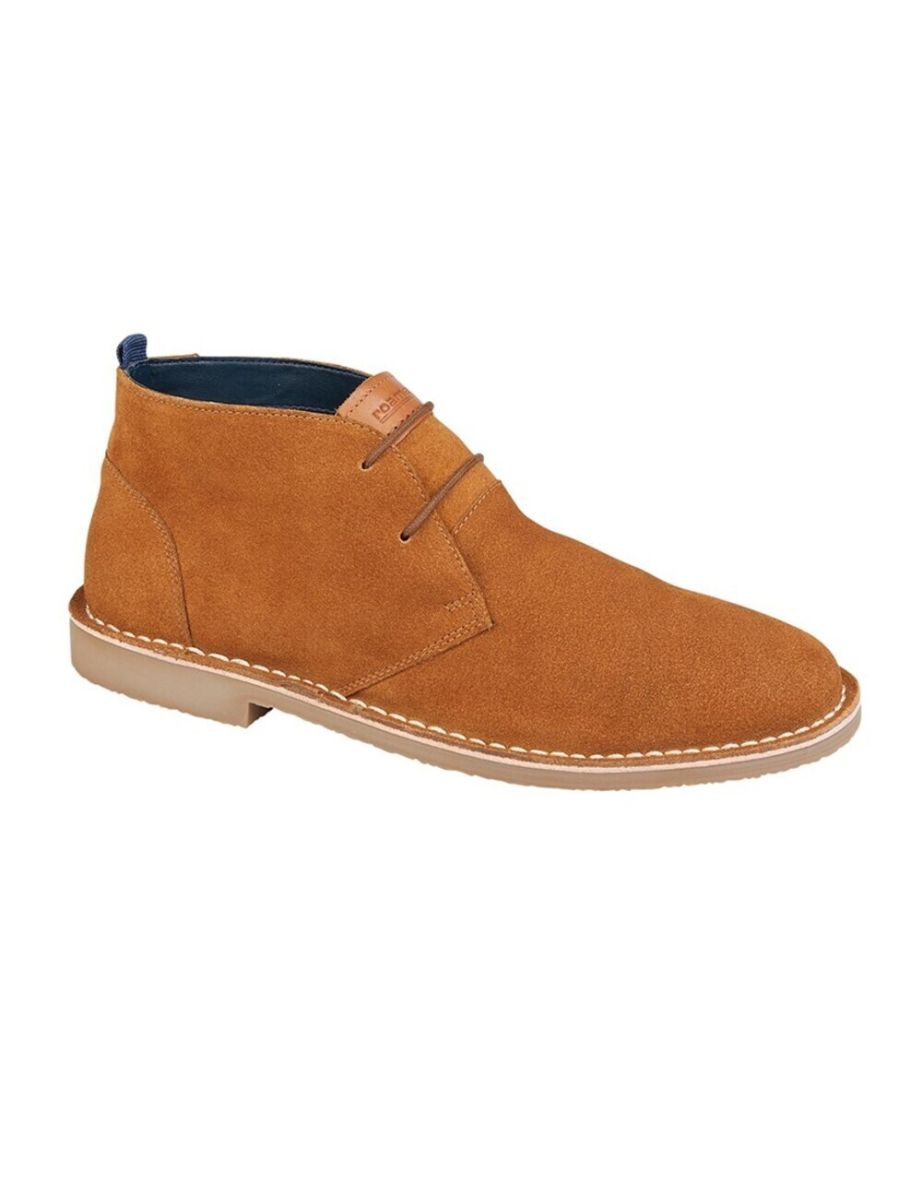 Roamers Mens Suede Desert Boots - Tan