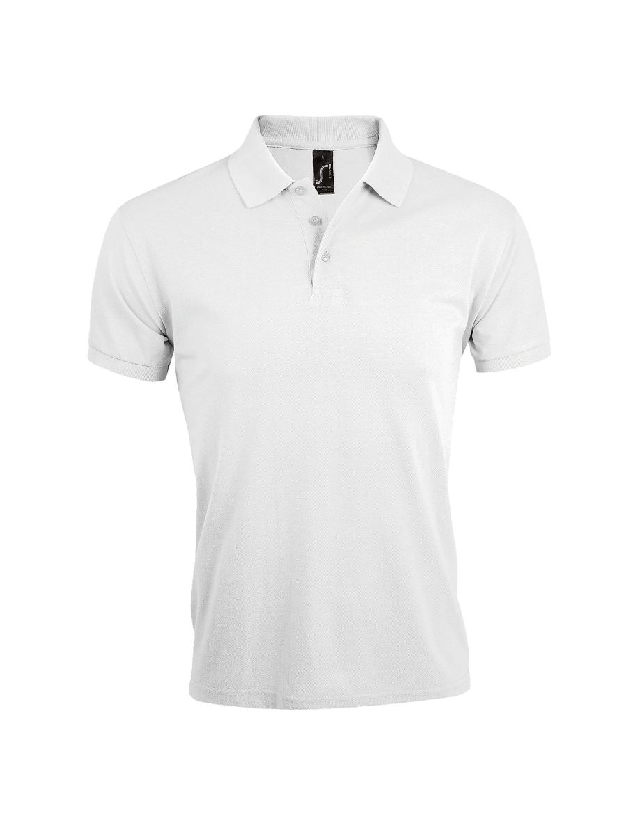 SOLs Mens Prime Pique Plain Short Sleeve Polo Shirt - White
