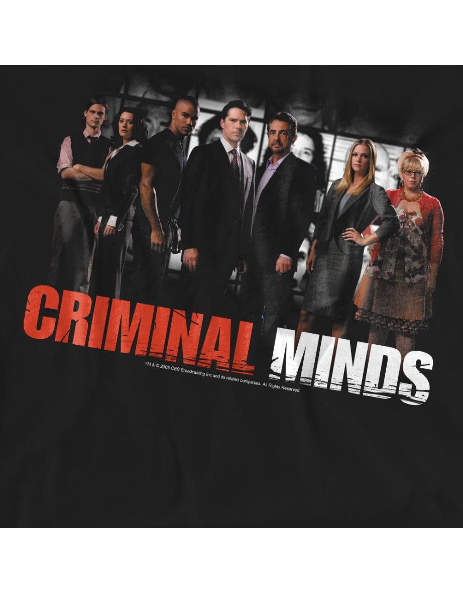 Criminal Minds Unisex Adult The Brain Trust T-Shirt - Black - 3