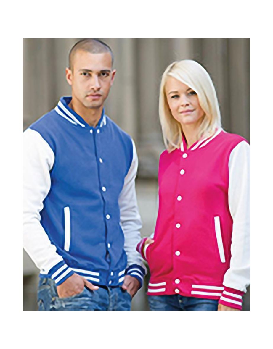 Awdis Unisex Varsity Jacket - Royal Blue /White - 1
