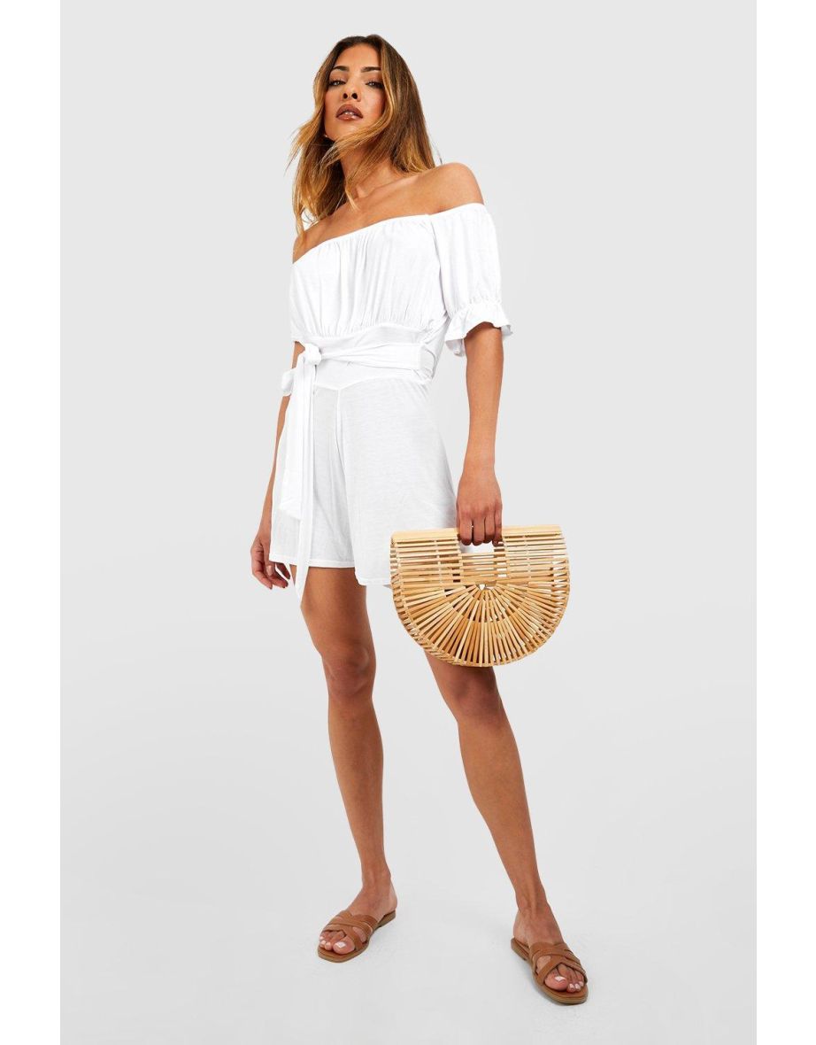 Bardot Playsuit - white