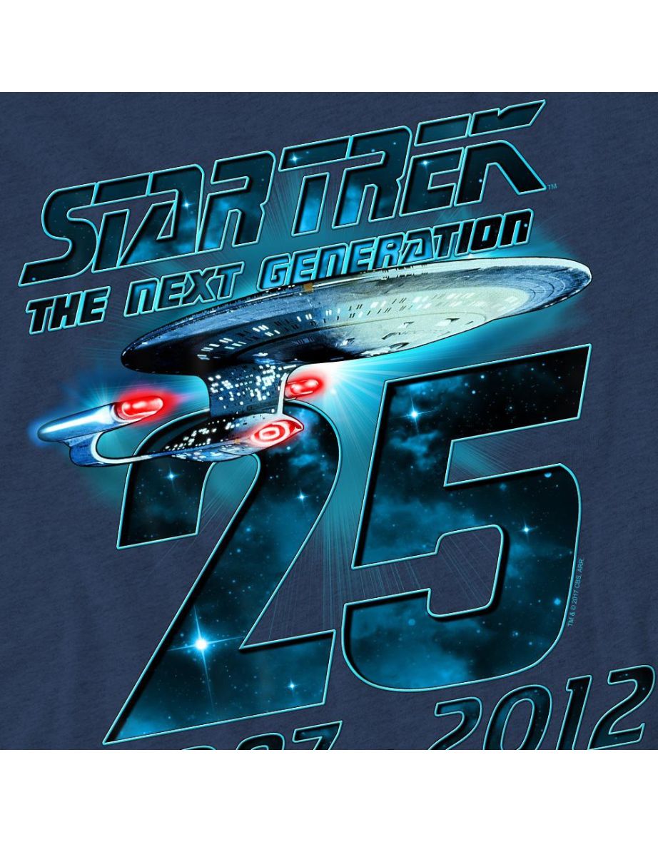 Star Trek Unisex Adult Enterprise 25 T-Shirt - Navy - 3