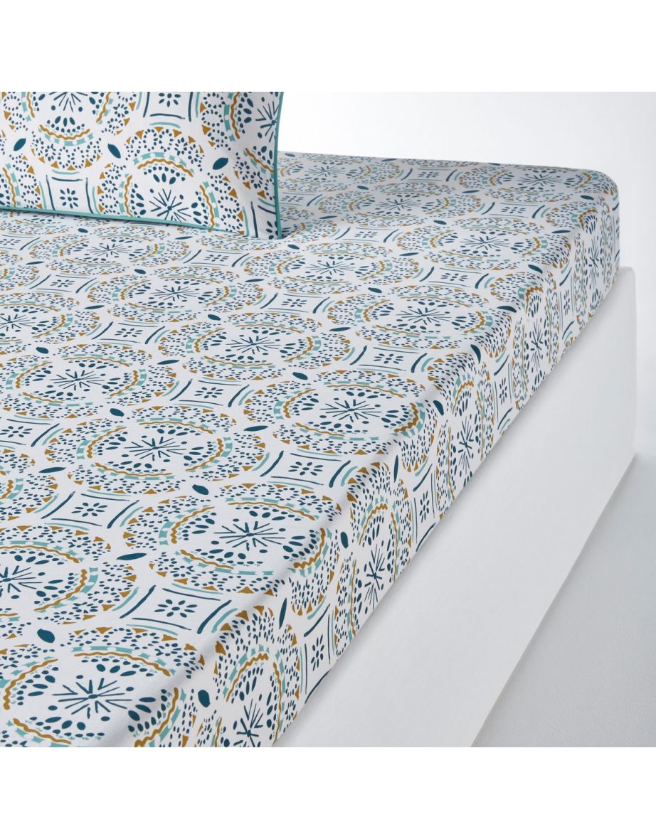 KEYIAH Patterned Cotton Fitted Sheet