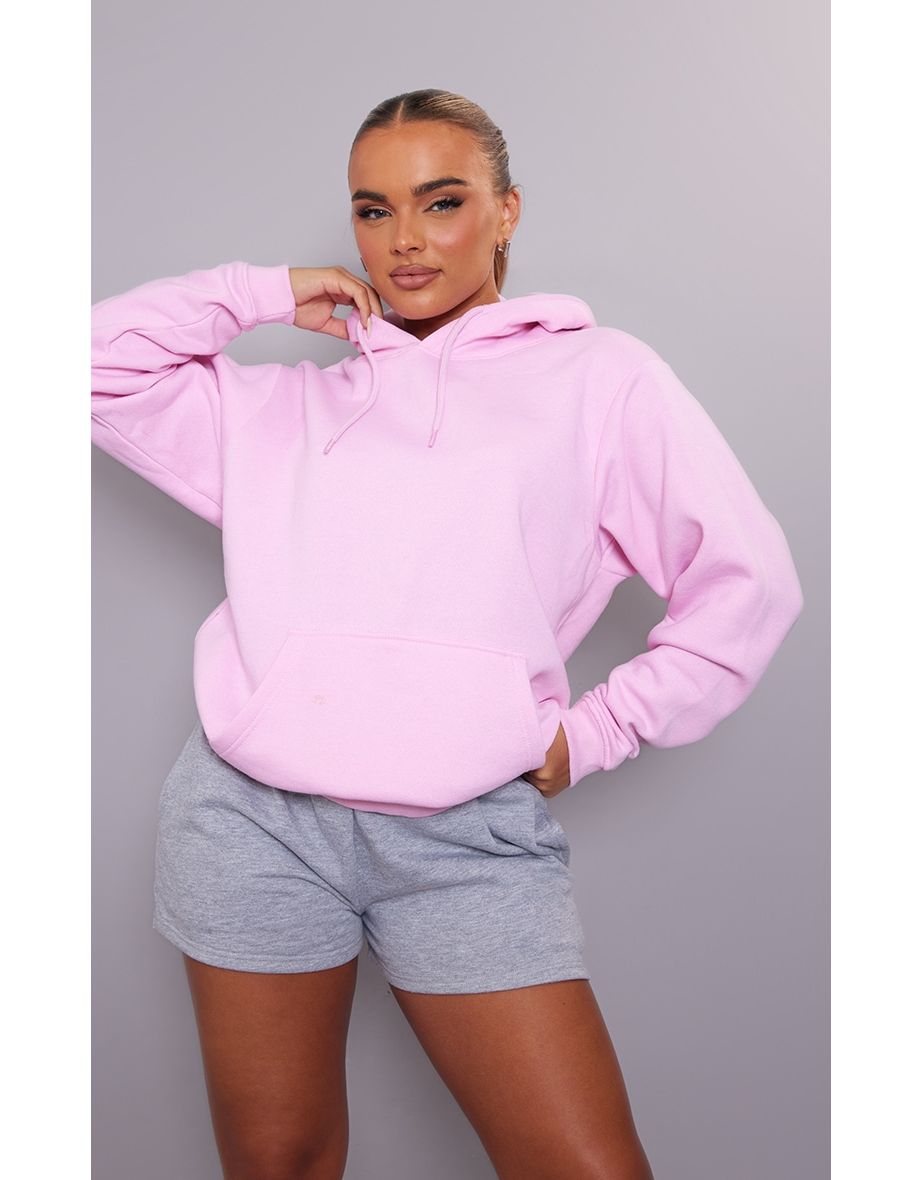 Shop Baby Pink Oversized Fit Sweat Hoodie Online in Bahrain VogaCloset