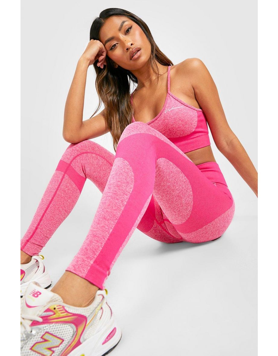 Seamless Contrast Active Legging - hot pink - 3