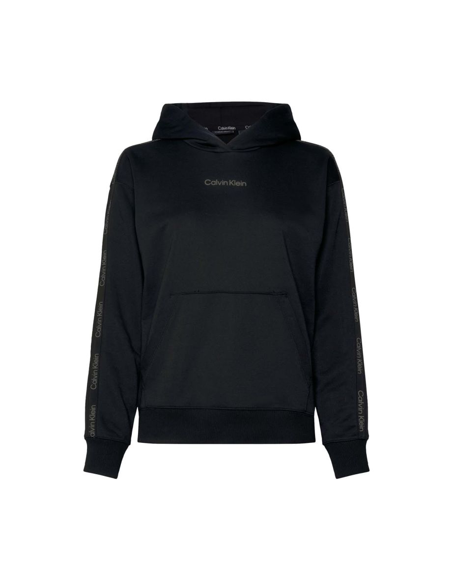 Women's Calvin Klein Sport Logo Hoodie in Black - 3